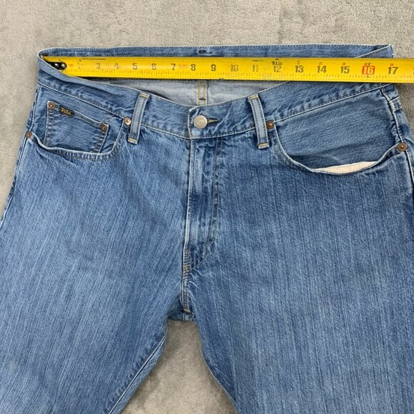 Polo Ralph Lauren Jeans Men 34x29” Blue Wash Cotton Hampton Relaxed Straight - Picture 7 of 15
